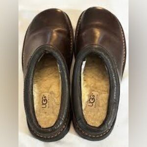 UGG Dark Brown Leather Clogs